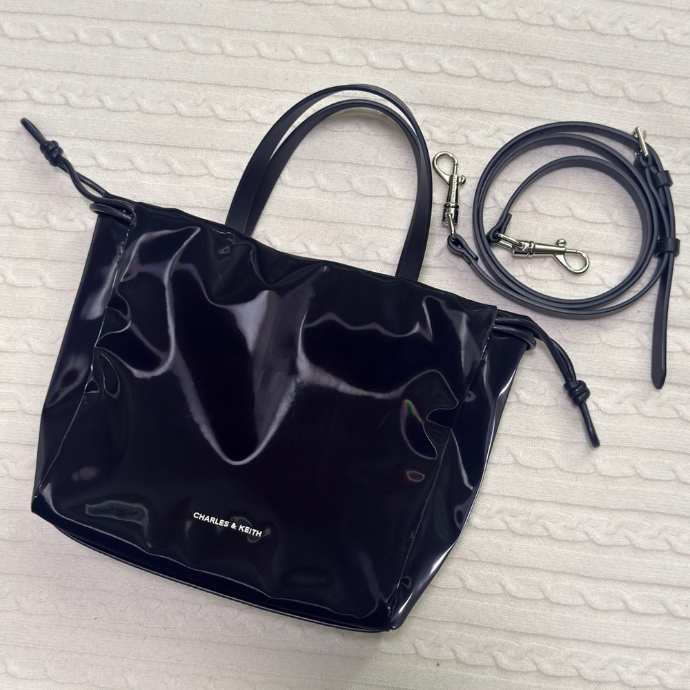 Charles & Keith Wrinkled Effect Mini Crossbody Bag